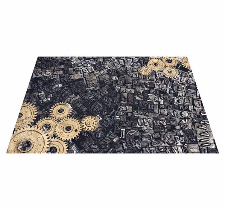 Vinylový koberec vintage 3d retro nostalgické kovové ozdoby - Tenstickers