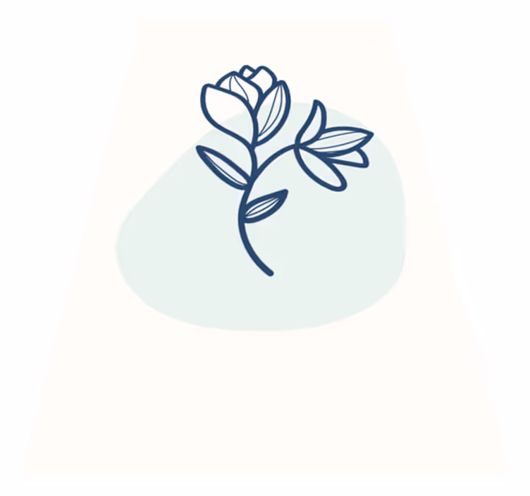 Vinylový koberec s kvetmi botanická obrysová ilustrácia - Tenstickers