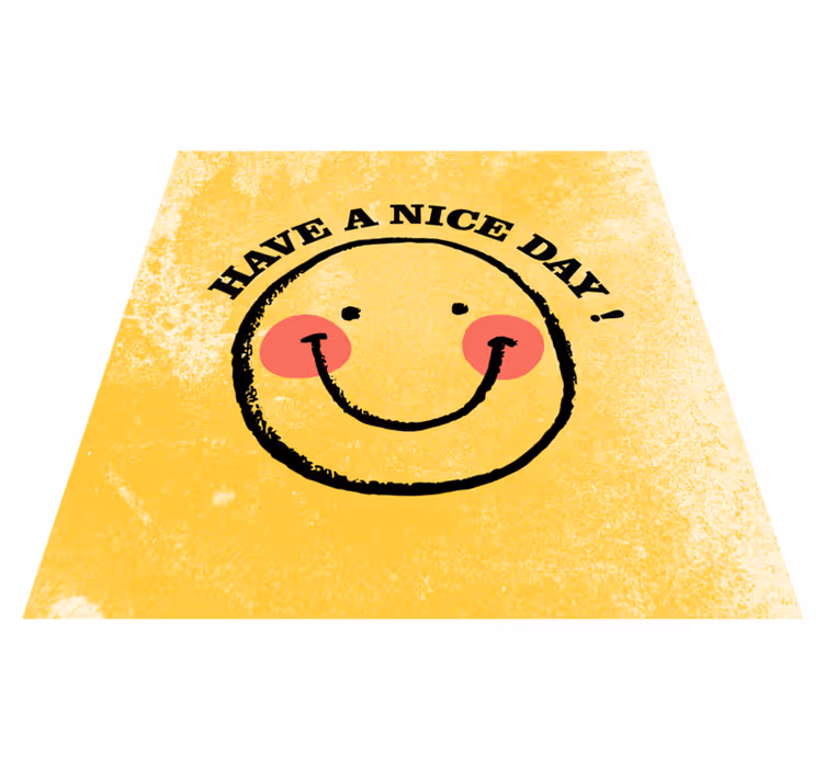 Vinylový koberec citáty s dizajnom usmiatej tváre - Tenstickers