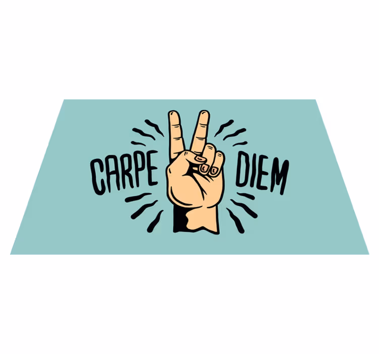 Vinylový koberec citáty carpe diem pokojná ruka ilustrácia - Tenstickers