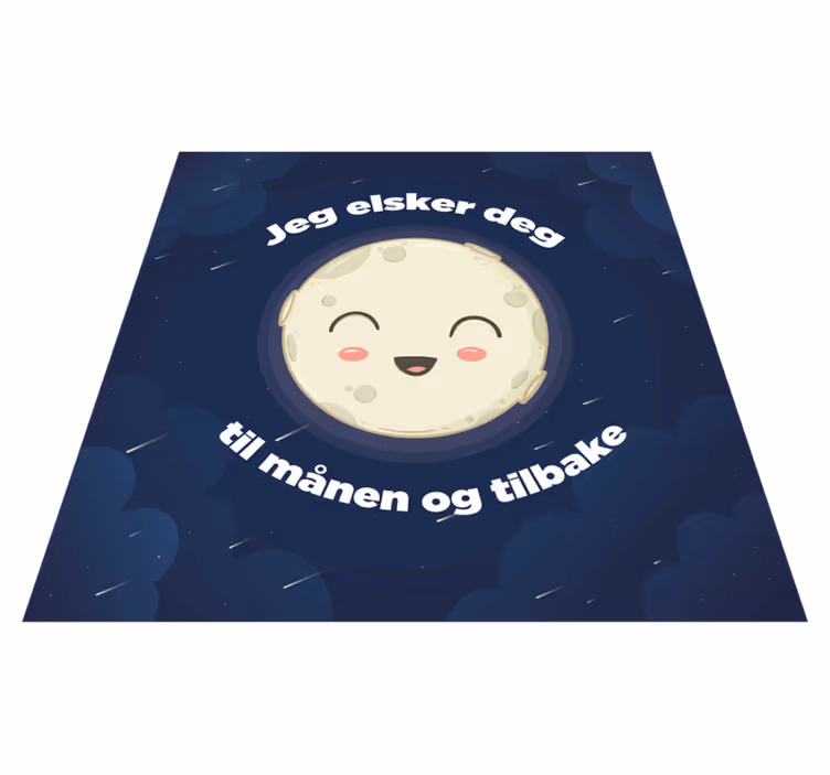 Vinylový koberec citáty milujem ťa až na mesiac - Tenstickers