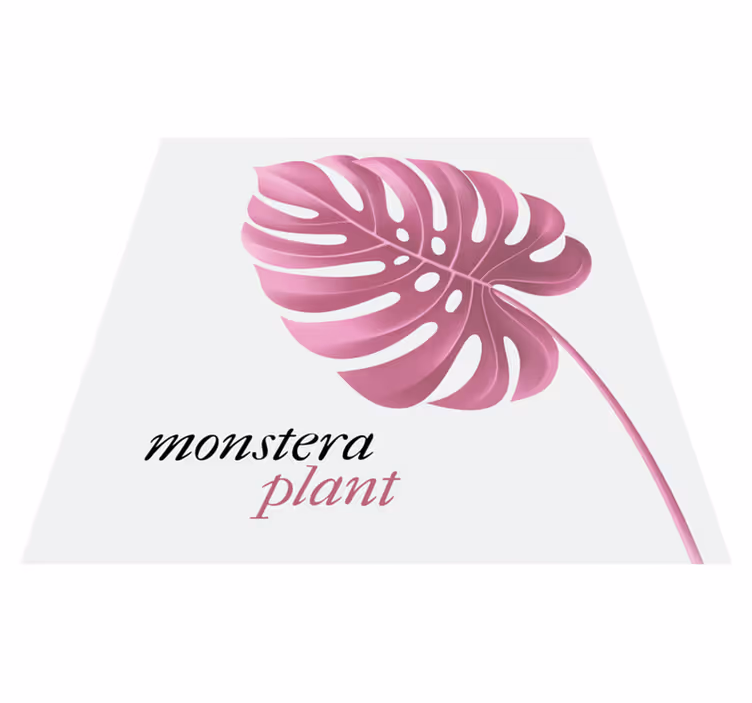 Vinylový koberec citáty ružový minimalistický monstera 5 - Tenstickers