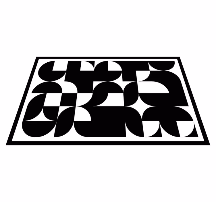 Vinylový koberec s geometrickými tvarmi čierny kruh - Tenstickers