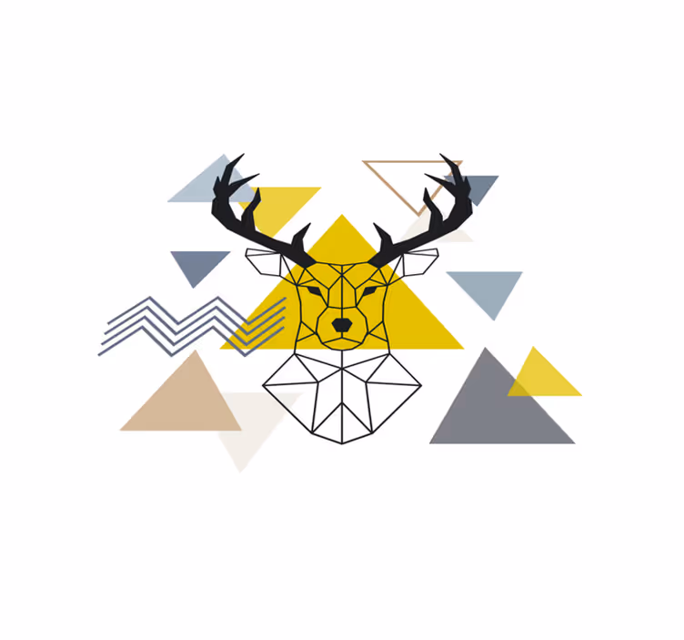 Vinylový koberec s geometrickými tvarmi geometrický jeleň - Tenstickers