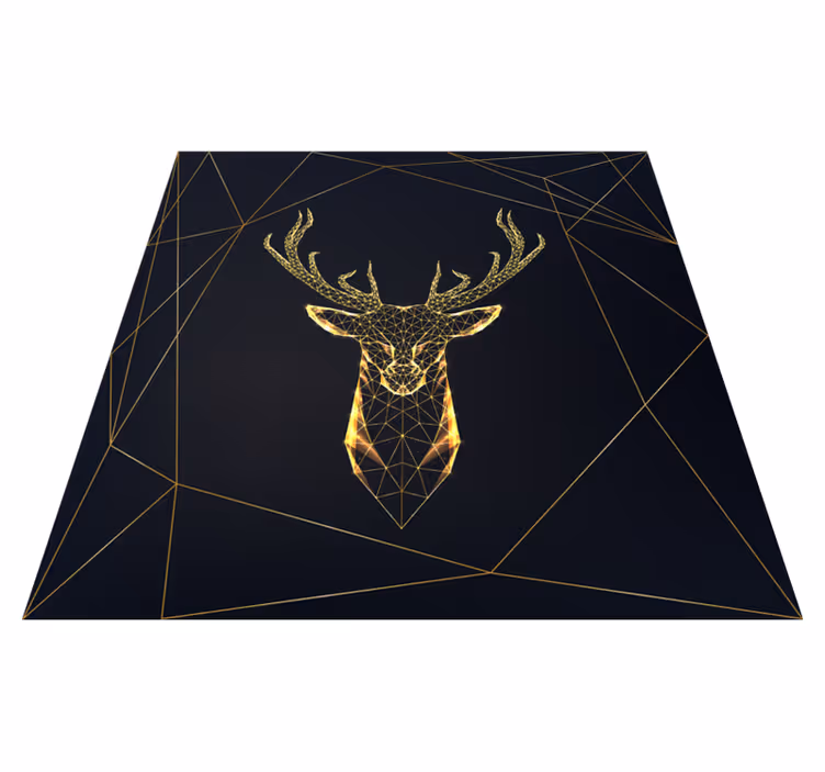 Vinylový koberec s geometrickými tvarmi zlatý jeleň - Tenstickers