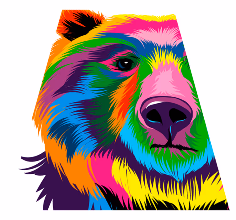 Vinylový koberec s geometrickými tvarmi farebný medveď - Tenstickers