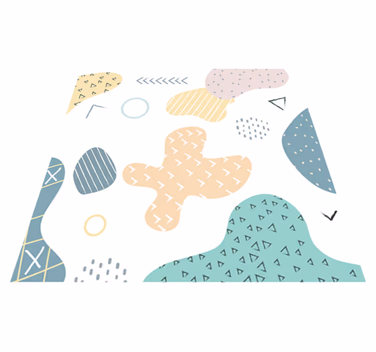 Vinylový koberec s geometrickými tvarmi v grunge štýle - Tenstickers