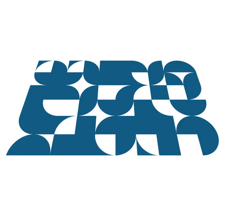 Vinylový koberec s geometrickými tvarmi modrý kruh - Tenstickers