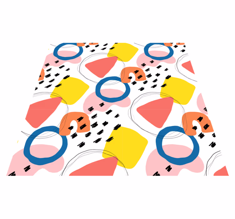 Vinylový koberec s geometrickými tvarmi umelecký vzor - Tenstickers