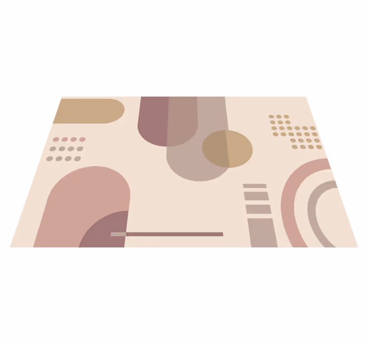Vinylový koberec s geometrickými tvarmi v šedej a hnedej - Tenstickers