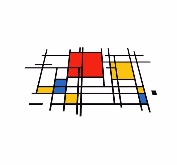Vinylový koberec s geometrickými tvarmi umelecké línie - Tenstickers