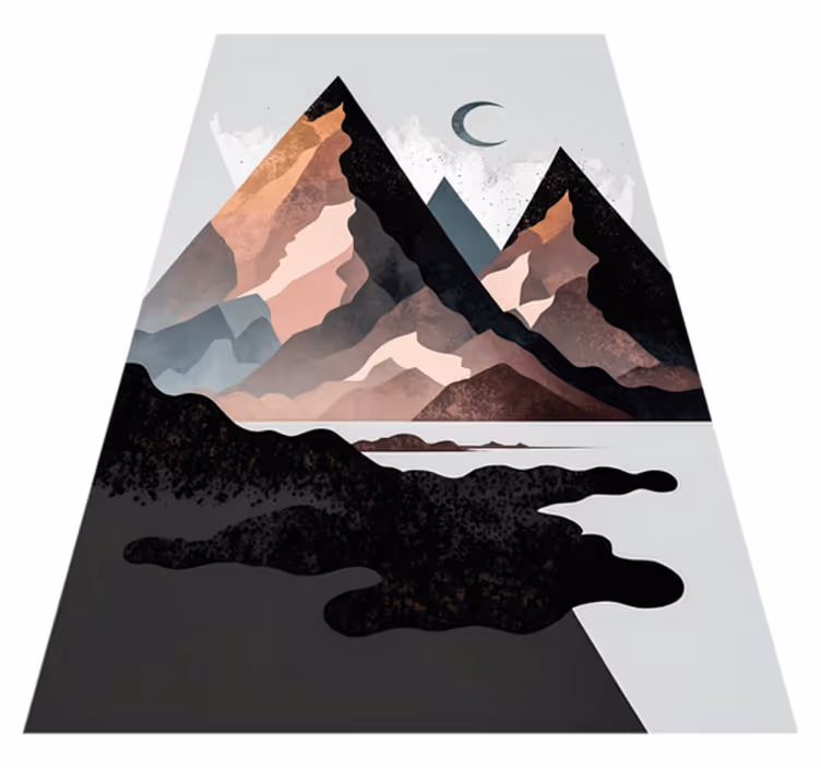 Vinylový koberec s geometrickými tvarmi severské hory - Tenstickers