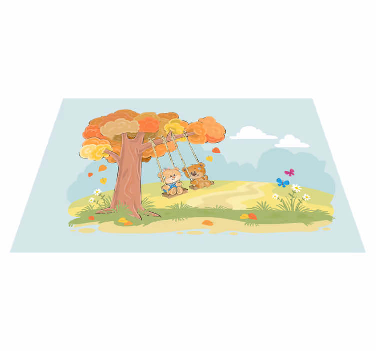 Detský vinylový koberec medvedíky v lese - Tenstickers