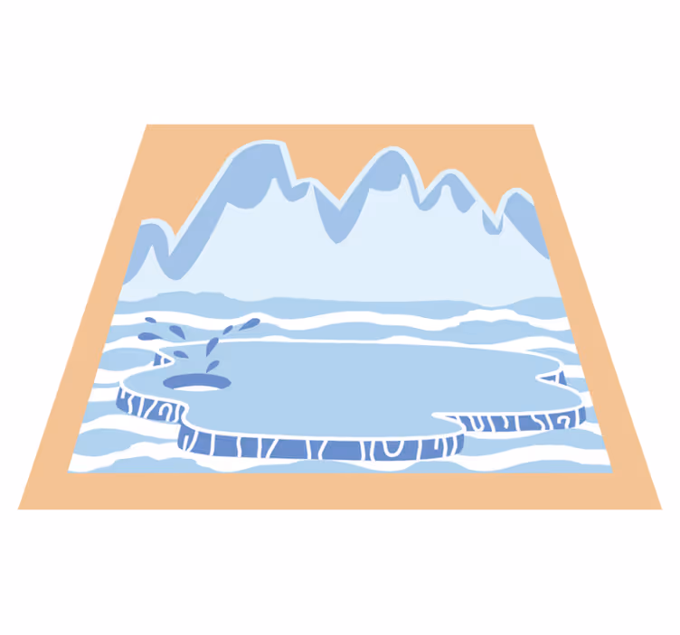 Detský vinylový koberec modré ľadové hory - Tenstickers