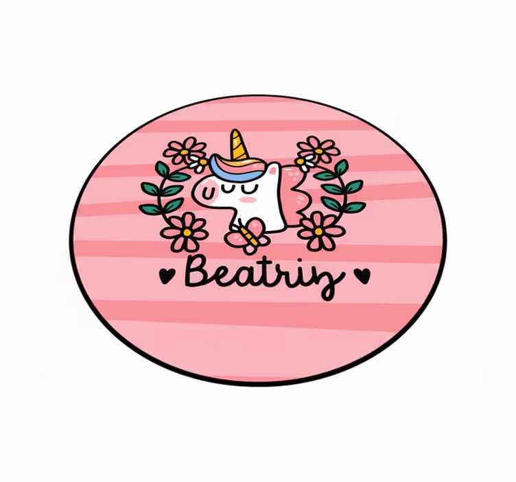 Detský vinylový koberec roztomilý kvetinový jednorožec - Tenstickers
