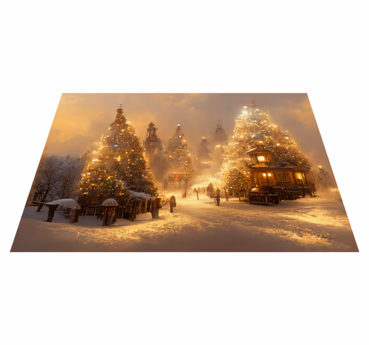Vianočný vinylový koberec zimná rozprávka - Tenstickers