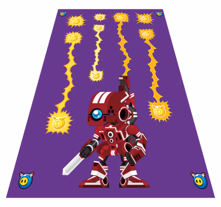 Detský vinylový hry robot strieľajúci hore - Tenstickers