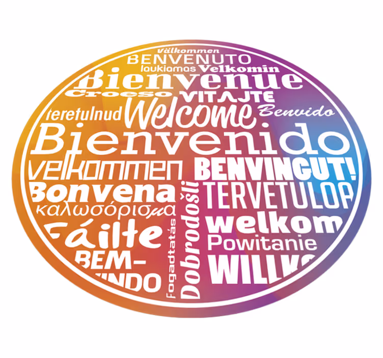 Vinylový koberec do predsiene vítajúci jazykové texty - Tenstickers