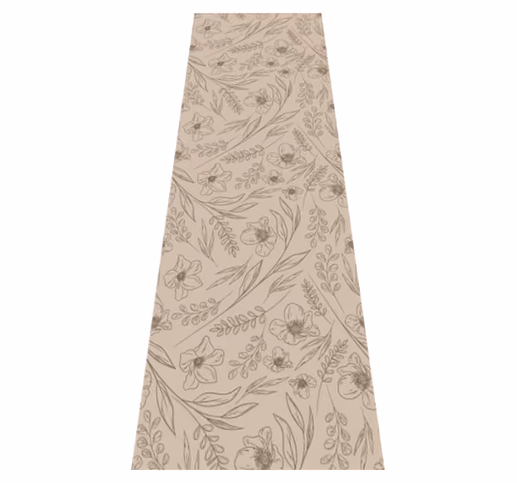 Béžový vinylový koberec taupe kvetinový - Tenstickers