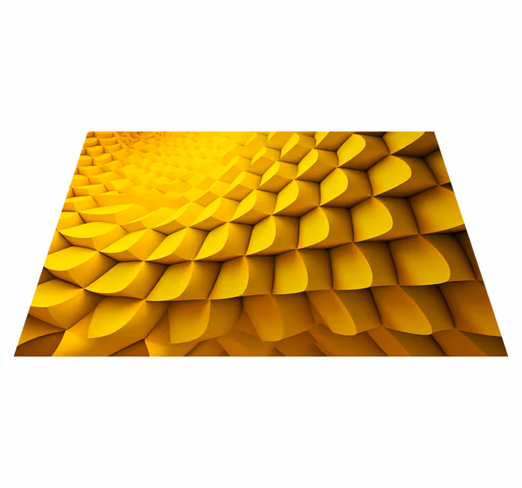 Žltý vinylový koberec futuristická geometria - Tenstickers