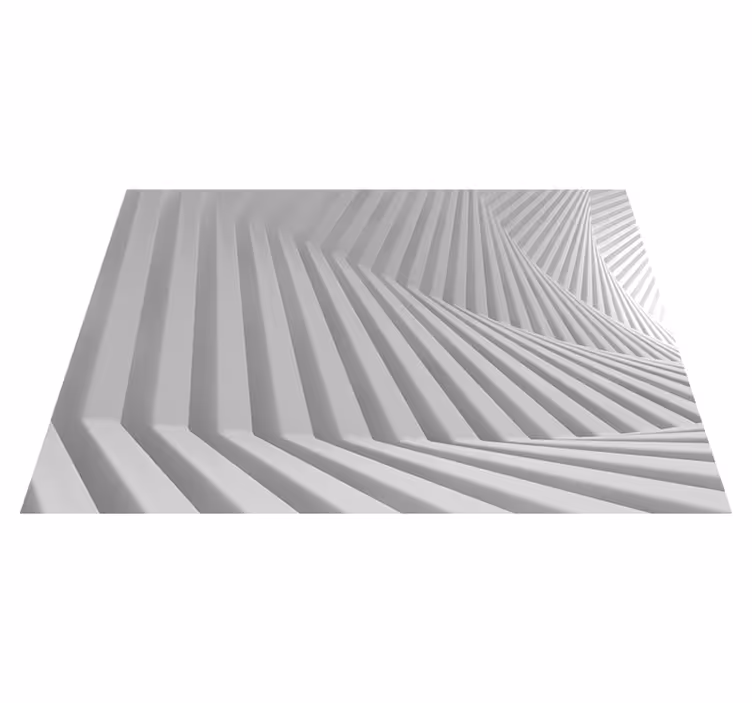 Biely vinylový koberec abstraktné geometrické vlny - Tenstickers