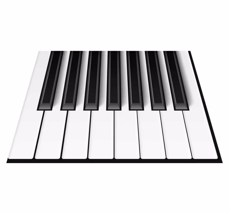Biely vinylový koberec klávesy piana - Tenstickers