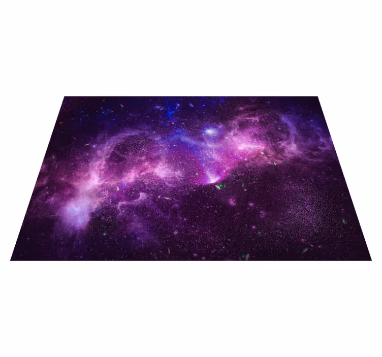Fialový vinylový koberec s abstraktnou fialovou galaxiou - Tenstickers