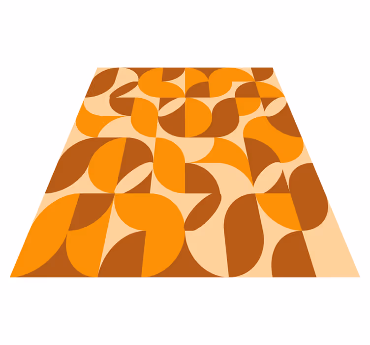 Oranžový vinylový koberec s retro oranžovými motívmi - Tenstickers