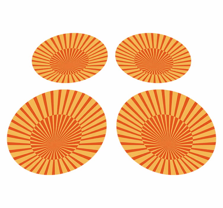 Oranžový vinylový koberec slnečný kruh 70. rokov - Tenstickers