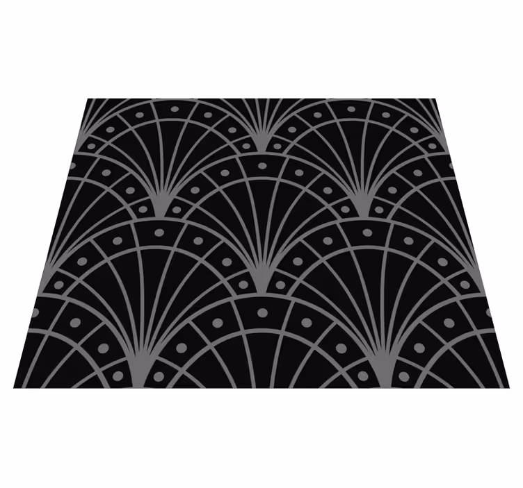 Čierny vinylový koberec elegantný art deco - Tenstickers