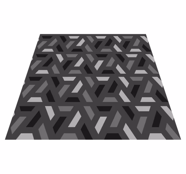 čierny vinylový koberec geometrické trojuholníky čierne tóny - Tenstickers