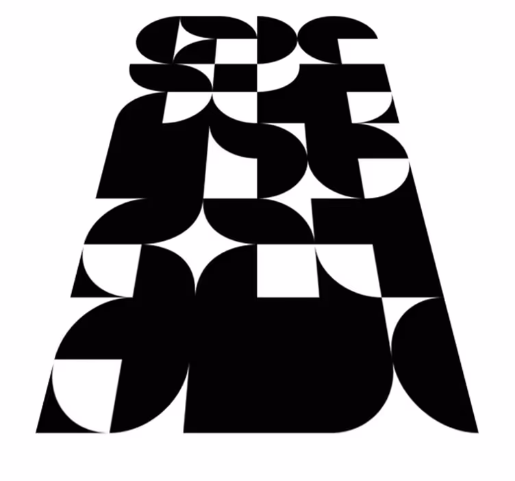 Čierny vinylový koberec s geometrickým kruhovým vzorom - Tenstickers