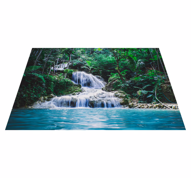 Zelený vinylový koberec v tropickom vzore - Tenstickers