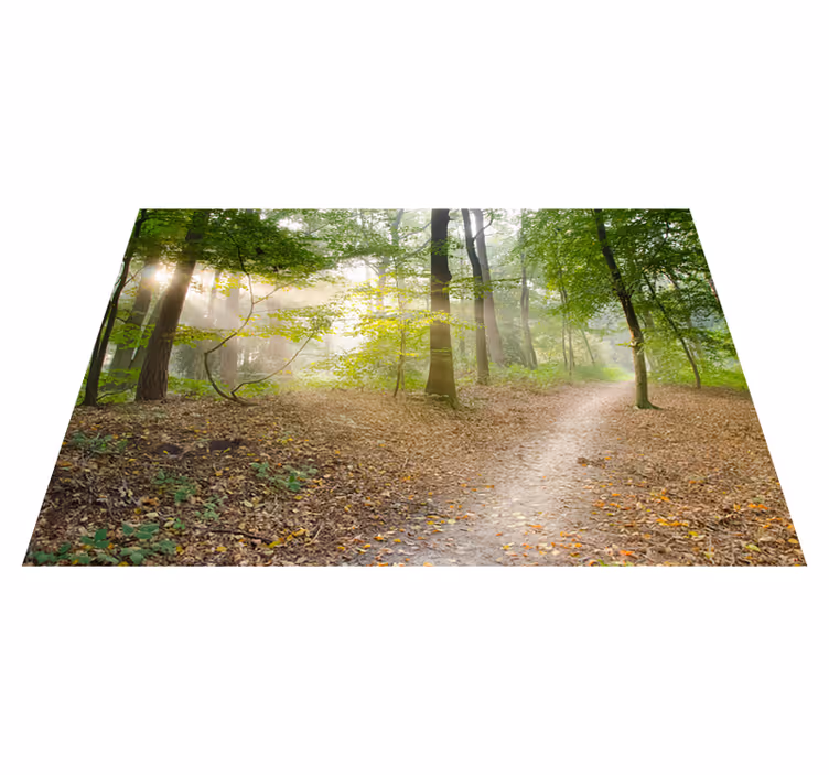 Zelený vinylový koberec lesná cestička pokoja - Tenstickers