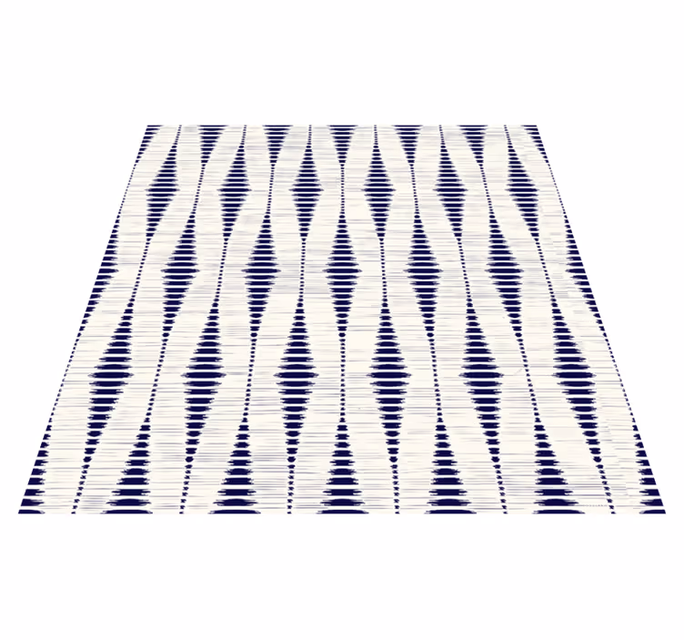 Vinylový koberec na balkón v námorníckej modrej ikat - Tenstickers