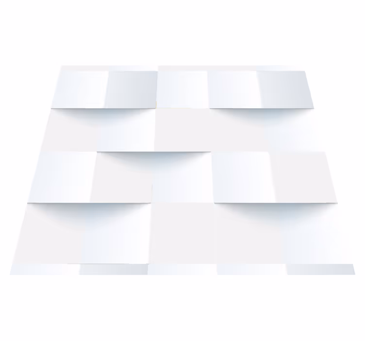 Vinylový koberec na balkón s 3d bielymi samolepkami - Tenstickers