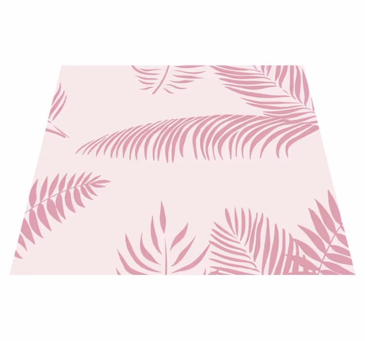 Ružový vinylový koberec s veľkými palmami - Tenstickers