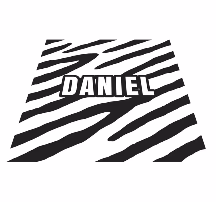 Osobný zebra vinyl koberec s menom - Tenstickers