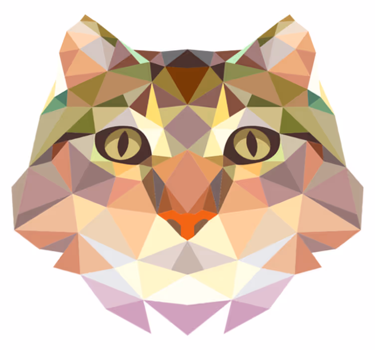 vinylové koberce zvieratá geometrická mačka - Tenstickers