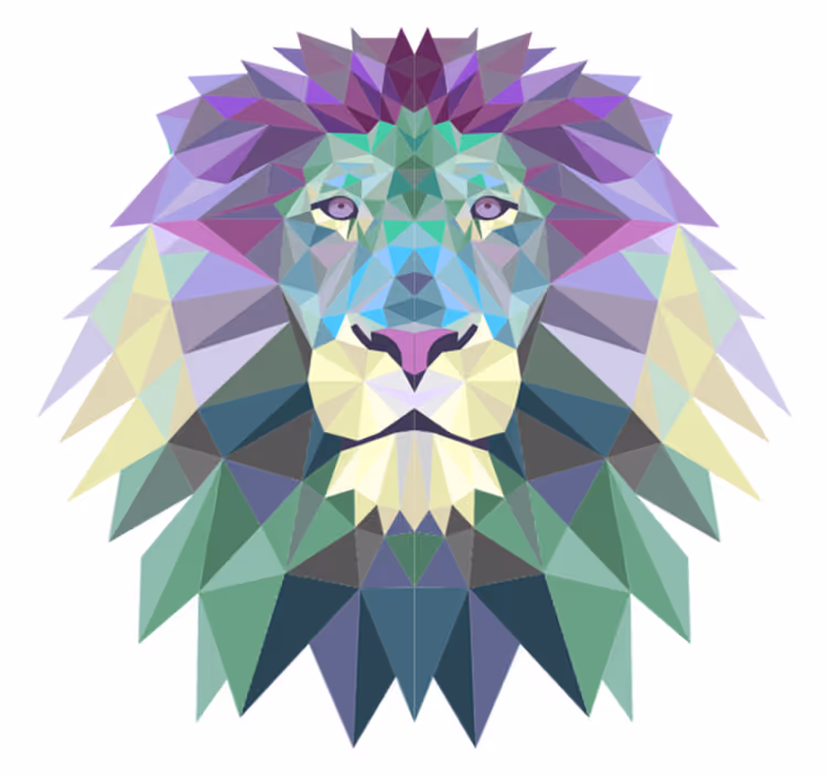 Veľkolepý geometrický vinylový koberec v tvare leva - Tenstickers