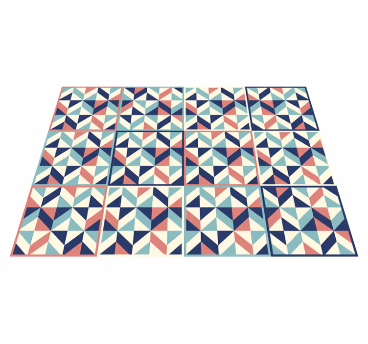 Viacfarebný kosoštvorcový geometrický vinylový koberec - Tenstickers