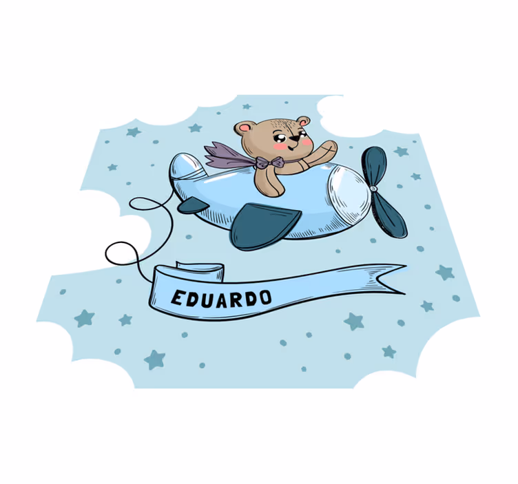 vinylový koberec meno customizable Teddy Pilot Design - Tenstickers