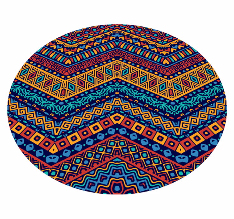 Okrúhly vzor etnický vinyl koberec - Tenstickers