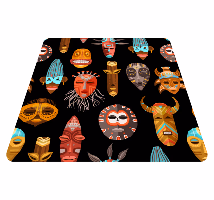 Kmeňové masky etnický vinyl koberec - Tenstickers