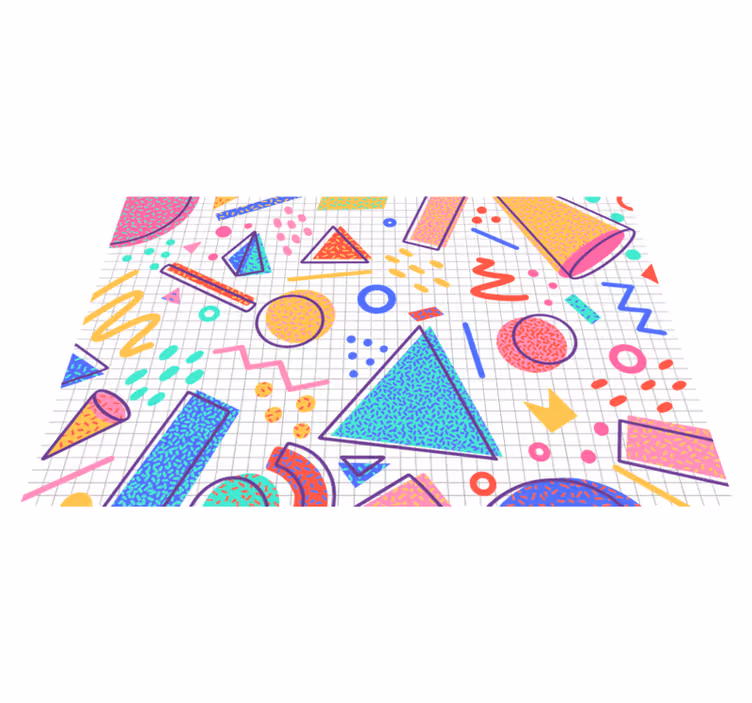 moderný koberec z vinylu colorful Geometric Shapes Design - Tenstickers
