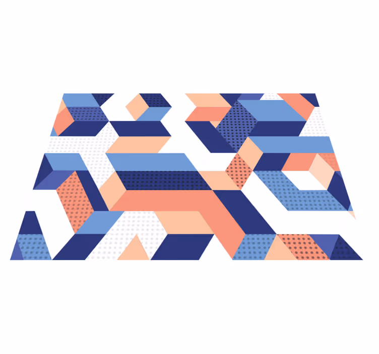 Moderný 3d geometrický vinyl koberec - Tenstickers