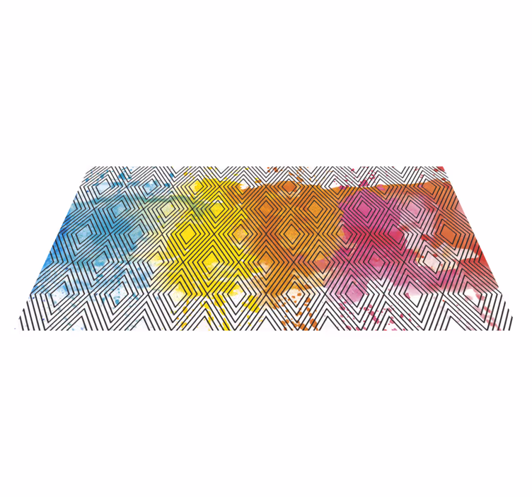 moderný koberec z vinylu viacfarebný geometrický vzor - Tenstickers