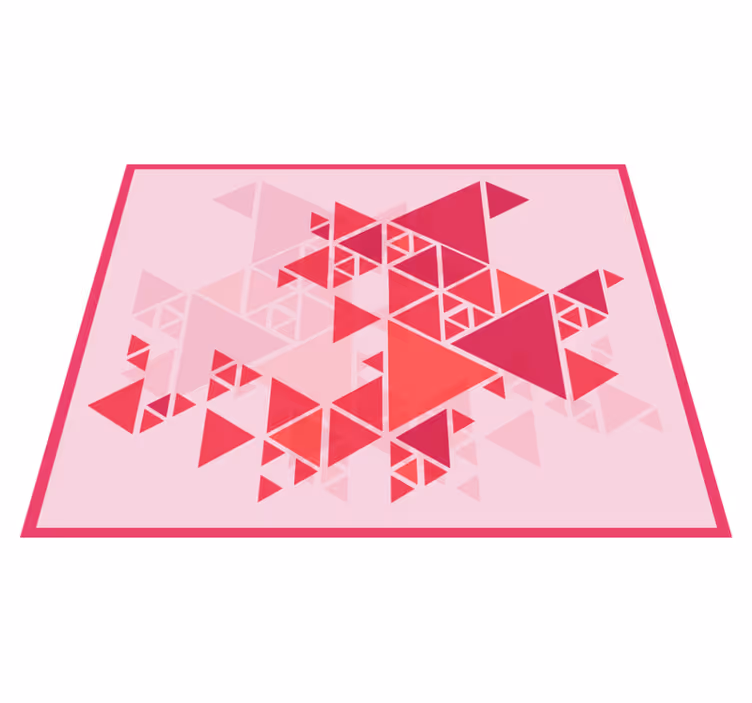 Vinylový koberec moderné trojuholníky červená - Tenstickers