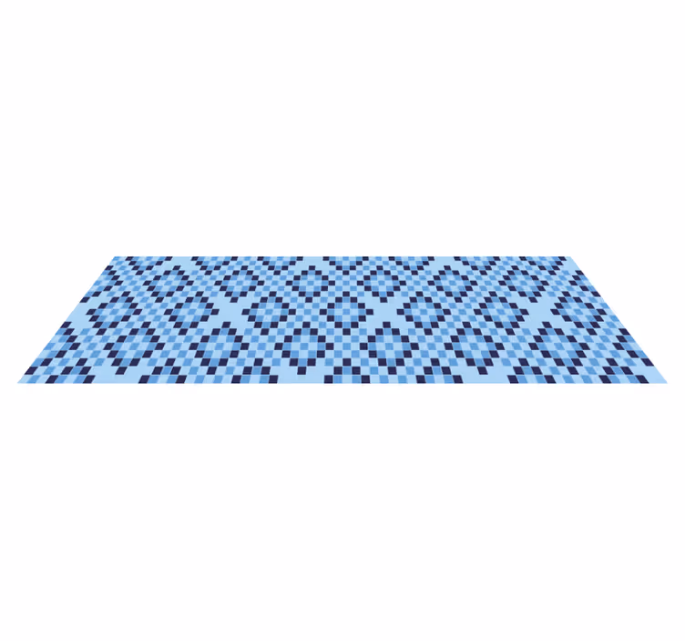 Vinylový koberec s geometrickými tvarmi modrý pixelový vzor - Tenstickers