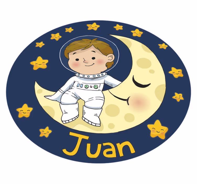 Chlapec astronaut s menom deti vinyl koberec - Tenstickers